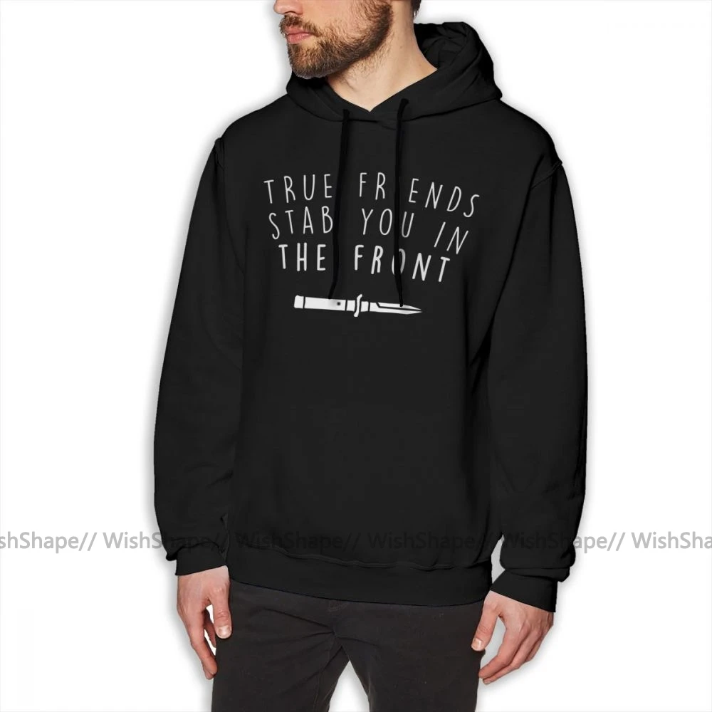 Толстовка с капюшоном надписью Bring Me The Horizon True Friends Stab You In Front зимний Свободный