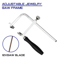 adjustable jewelry saw frame 12pcs saw blade 18 5x8 7cm for woodworking jewelry making with wood handle repair craft tool