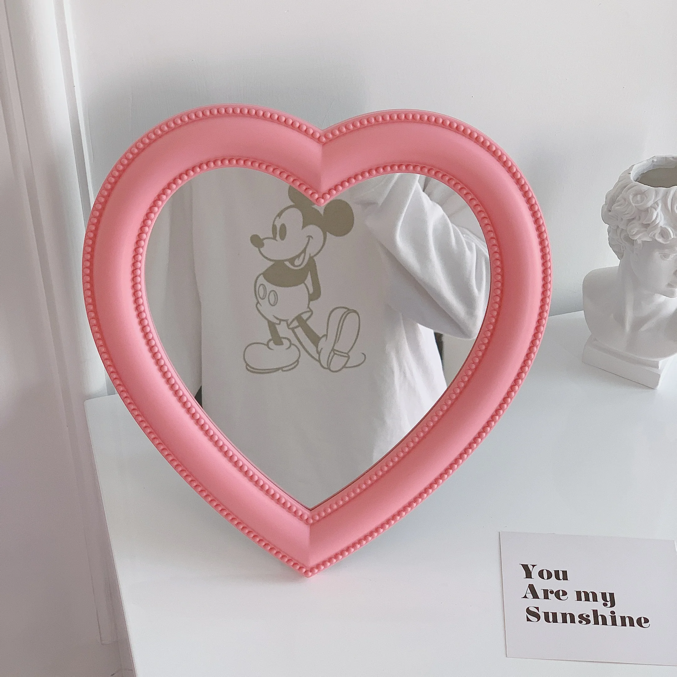 

INS Love Makeup Mirror Desktop Vanity Mirror Wall Mounted Dual-Use Makeup Mirror Wall Decoration Christmas Heart-Shaped Mirror