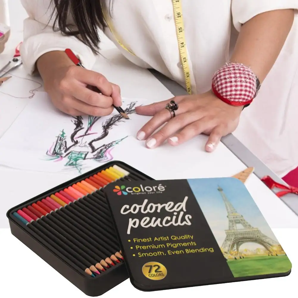 Высококачественный цветной карандаш 72 цвета Набор цветных ручек