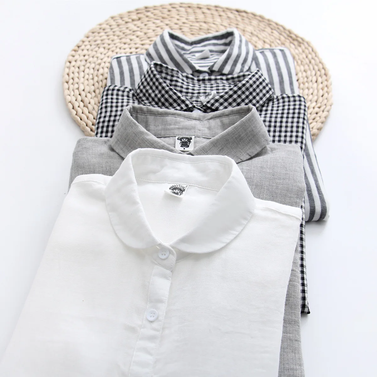 Молодежные женские рубашки в стиле преппи приятные для кожи мягкие с длинным