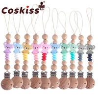 coskiss mini silicone koala beads teether pacifier chain newborn baby pacifiers chain baby soothing silicone anti chain gift