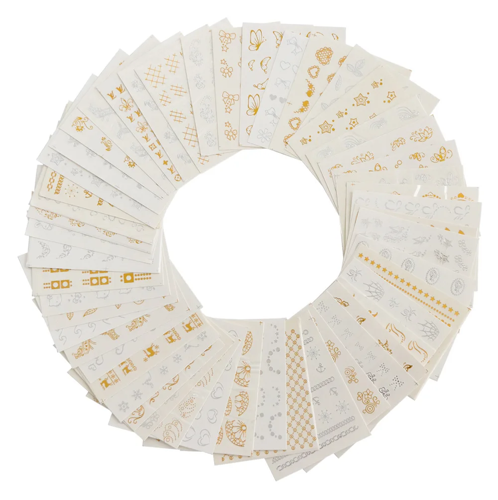 Новинка 30 шт. Золотые 3D самодельные наклейки для дизайна ногтей полые серебряные