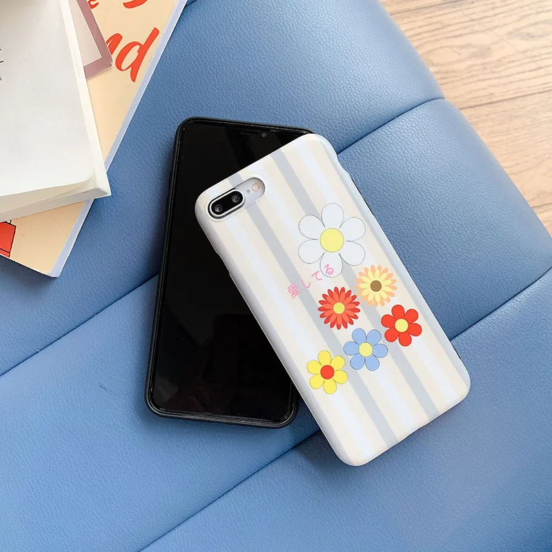 Simple Flower Pattern White Phone Case for iPhone 6 6s 7 8 Plus X Xs XR Max TPU Soft Back Cover |