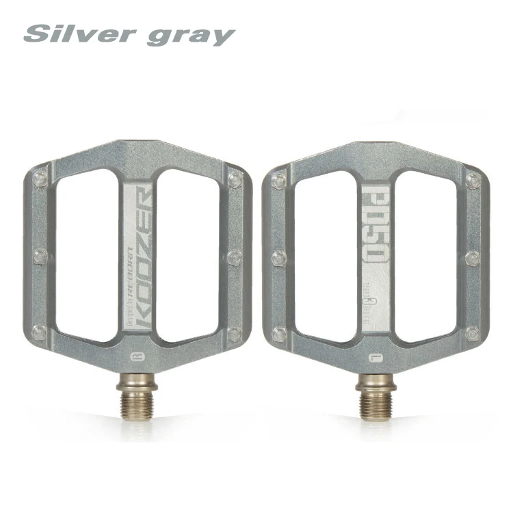 silver gray Педали для горного велосипеда, велосипедные педали из алюминиевого сплава, педали для горного велосипеда, плоская педаль XC TR AM FR DH KOOZER PD50 - Цвет: silver gray