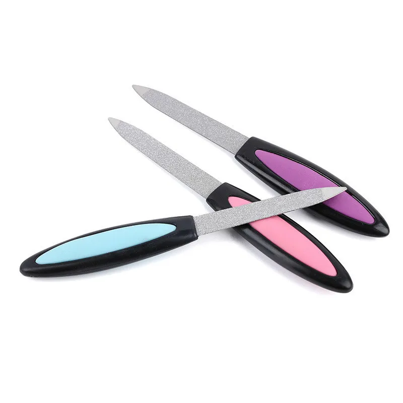 1Pc/bag One-way Plastic Handle Steel Nail File Pedicure Matching Color Convenient Filing Modern Design Cushioning | Красота и