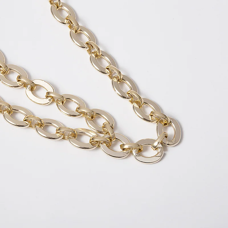 Женская цепочка из сплава однослойная полая золотого цвета роскошный стиль