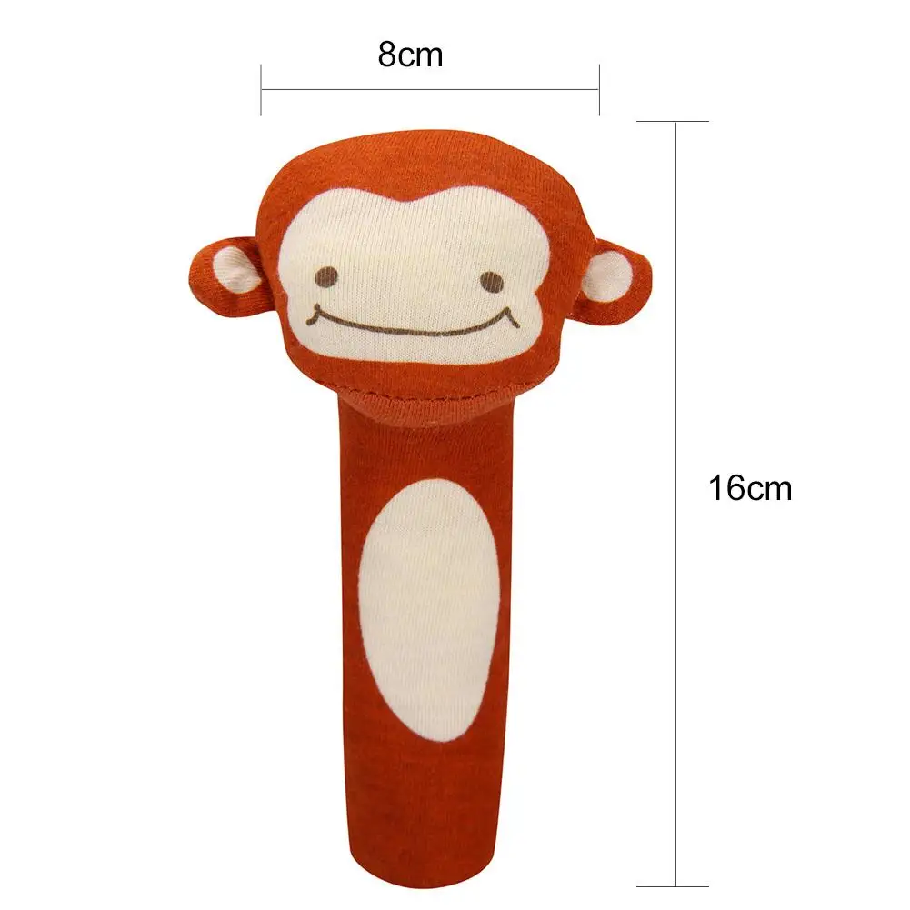 

Baby Cute Cartoon Shape Soft Hand Rattle with Sound Gripping Hand Shake Toy Cradle Ornament