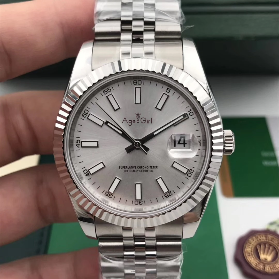 Роскошные брендовые новые мужские часы Datejust из нержавеющей стали автоматические механические сапфировое стекло черные Синие Серые ЧАСЫ 41 мм AAA