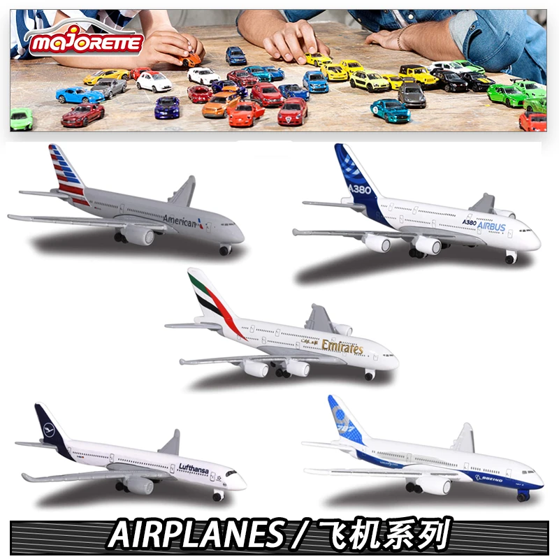 

Машинки Majorette 1:64 авиакомпании United Airlines, модель самолета Боинг, самолета из сплава, игрушка для мужчин