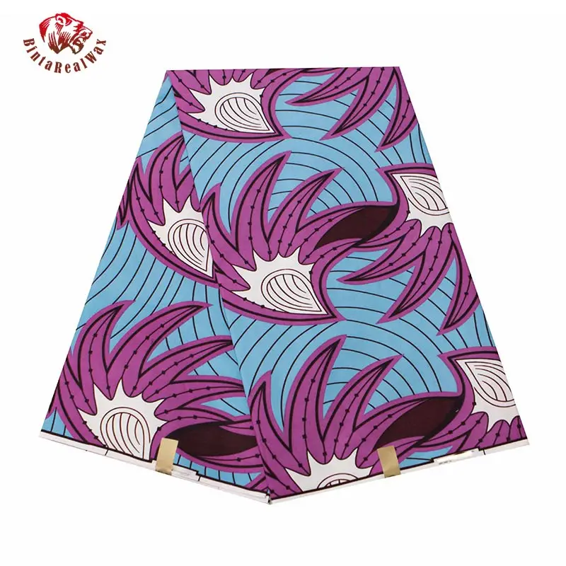 

Bintarealwax Batik African Fabric 2021 Fashion Ankara Polyester Women Dress Sewing Cloth 6 Yards/lot Designer Material FP6298