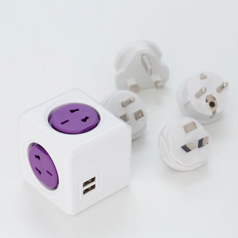 Allocacoc адаптер питания Мощность куб дорожный розетка с usb удлинитель электрический тройник розетка Переходник штекер Мощность полосы ЕС США CN 4 удлинитель с USB Порты для Австралия Новая Зеландия Japan10A 2500W