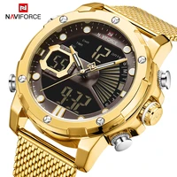 naviforce luxury mens gold watches military digital sport quartz wristwatch led luminous waterproof clock men relogio masculino