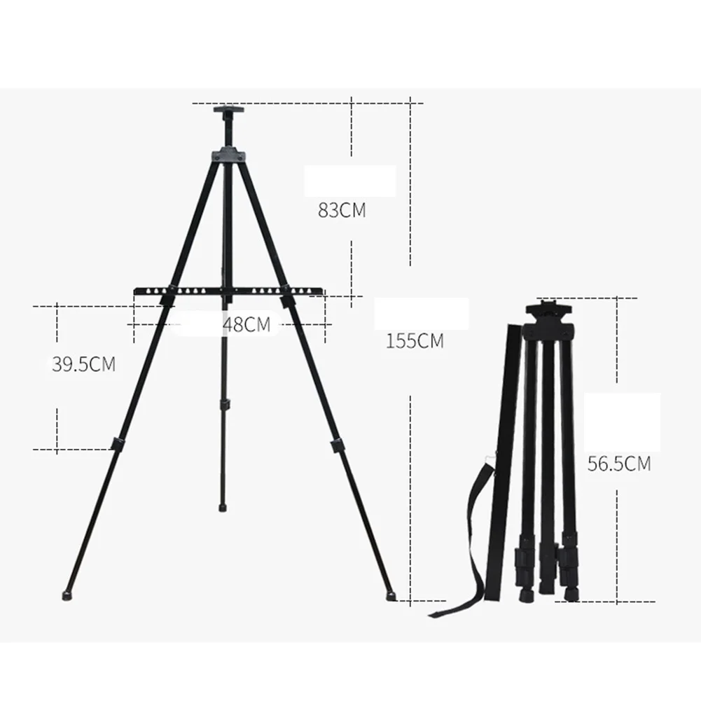 

Telescopic Tripod Easel Aluminum Alloy Display Rack With Thickened Metal Folding Iron Sketching Easel Adjust The Height