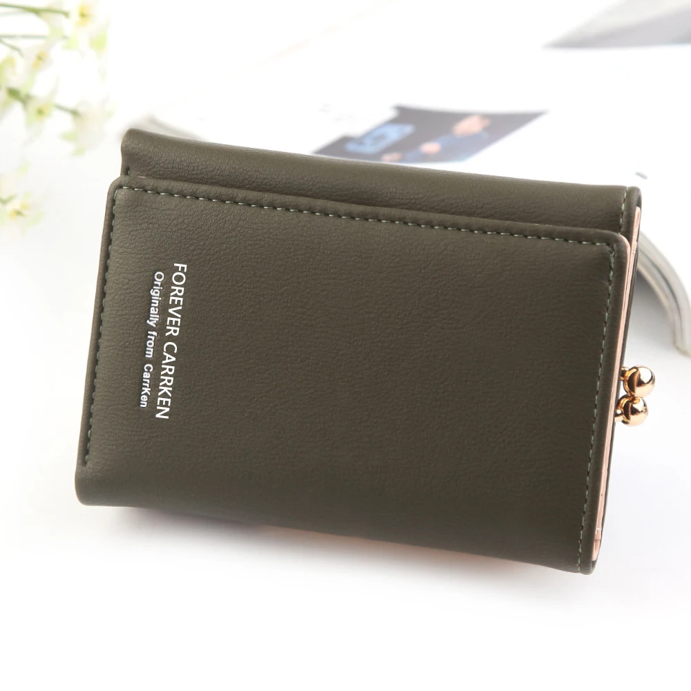 

Korean Style Women Wallets Zipper Coin Bags Foldable Soft Leather Ladies Card Holder Slim Purse Female Wallet For Shcool Student