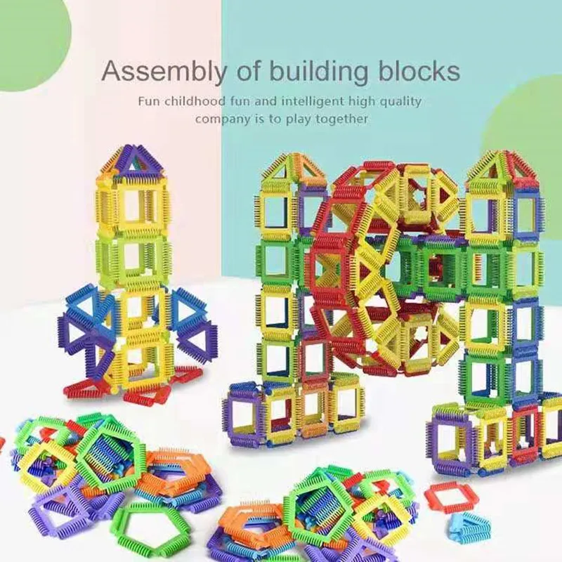 

40PCS Children's colorful plastic splicing blocks puzzle kindergarten teaching magic splicing boys and girls 3-6 years old