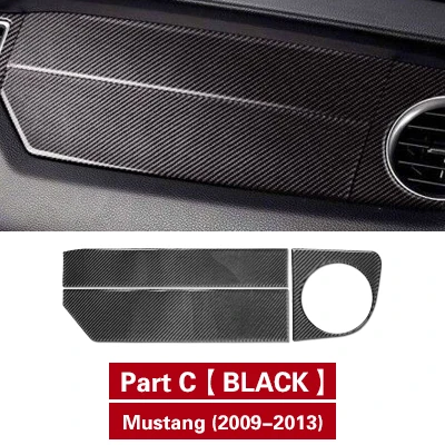Part C Black Для Ford Mustang 2009-2013 Автомобильные наклейки из углеродного волокна приборная панель внутренняя отделка Литые декоративные полосы - Название цвета: Part C Black