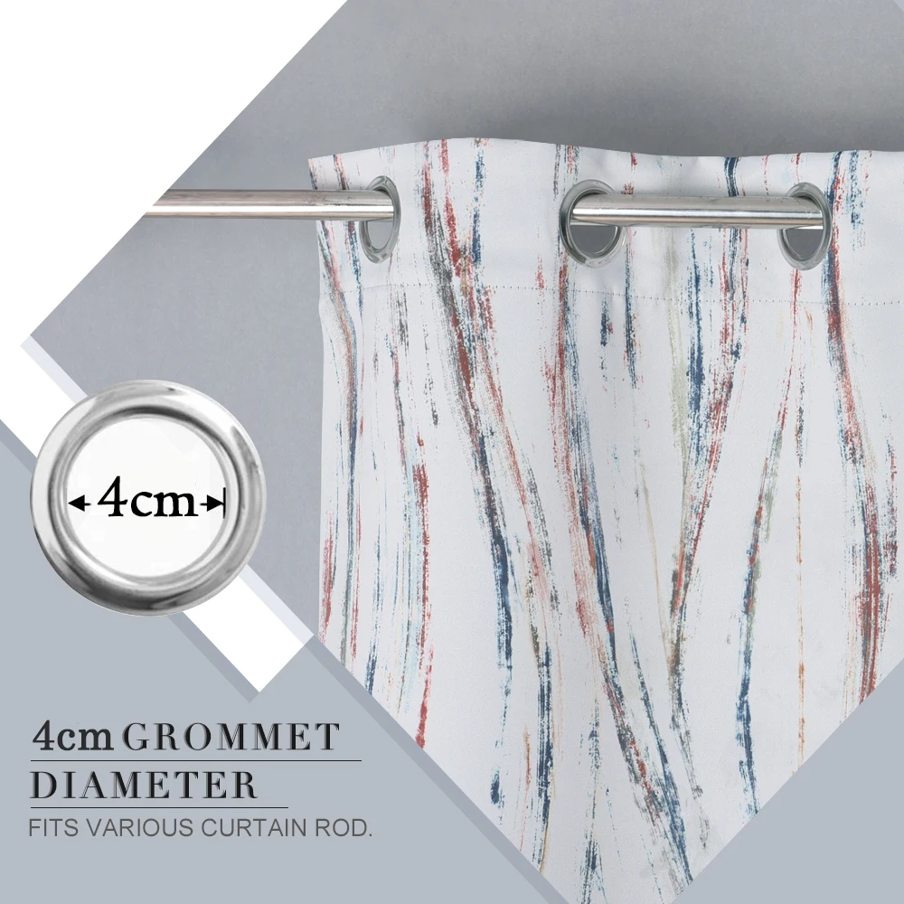 1 шт. модные простые затемняющие шторы с волнистым принтом в виде люверсов для