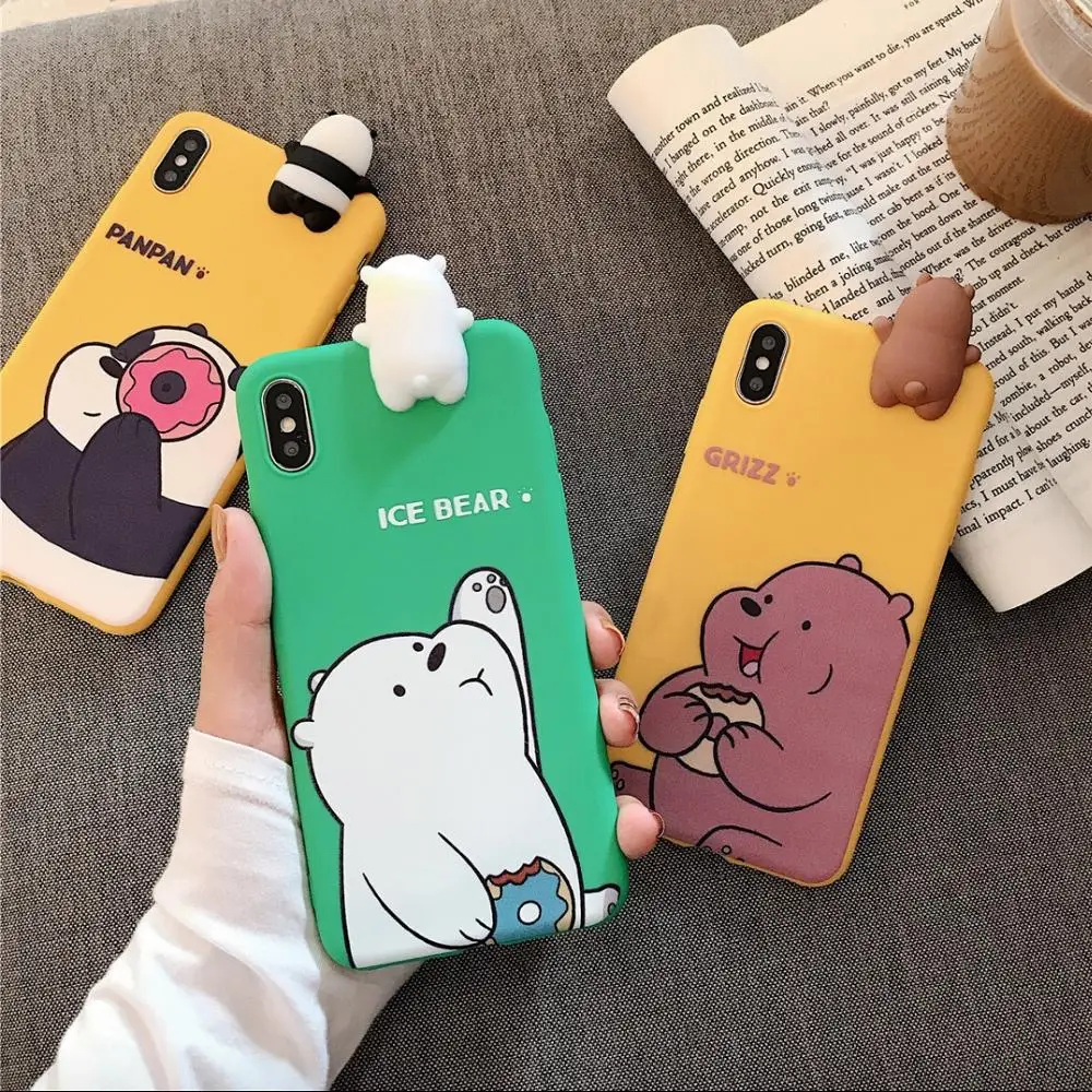 Милый мультяшный чехол Slilicone Bear для 6 6s 7 8 plus 3D мобильного телефона XR XS Max Мягкий