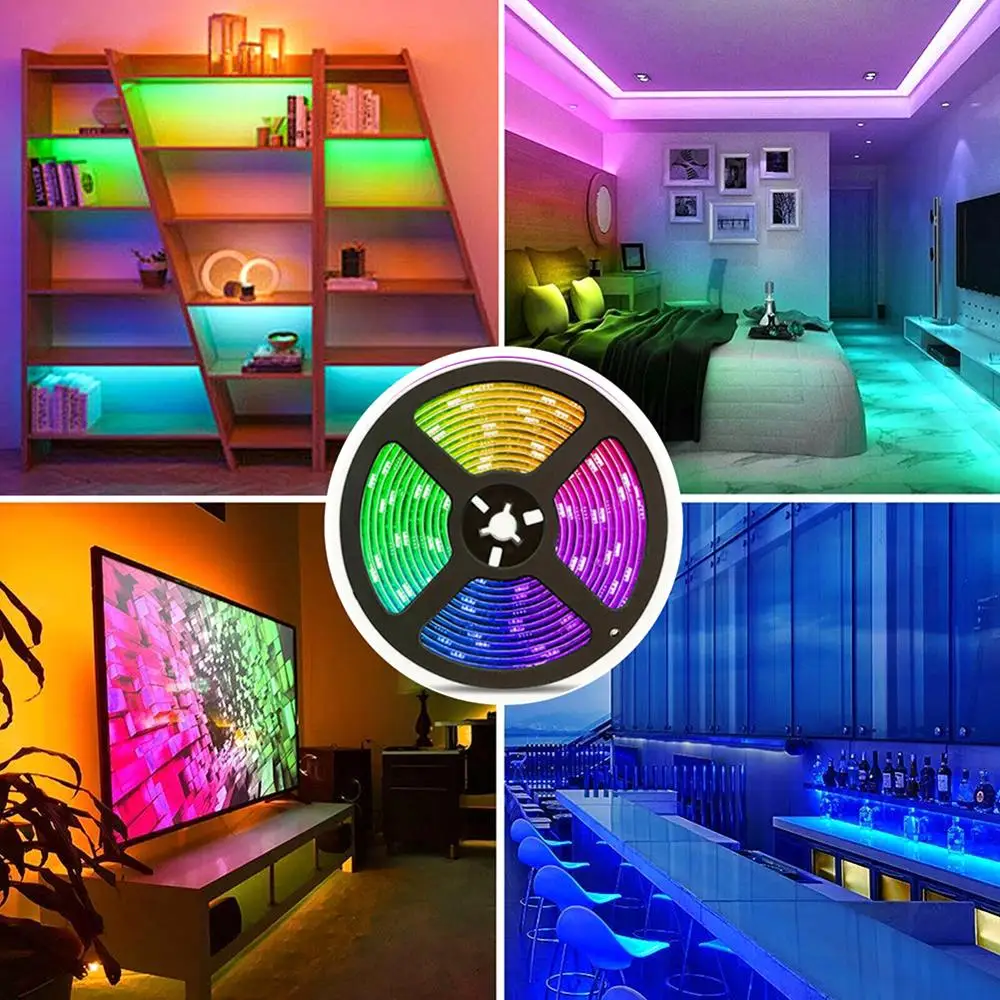 Светодиодные ленты светильник 3528 SMD RGB лента 5 м DC12V Гибкая e диод 44Key пульт