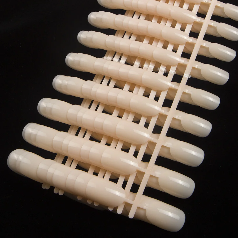 Оптовая продажа 10 комплектов круглые накладные ногти телесного цвета