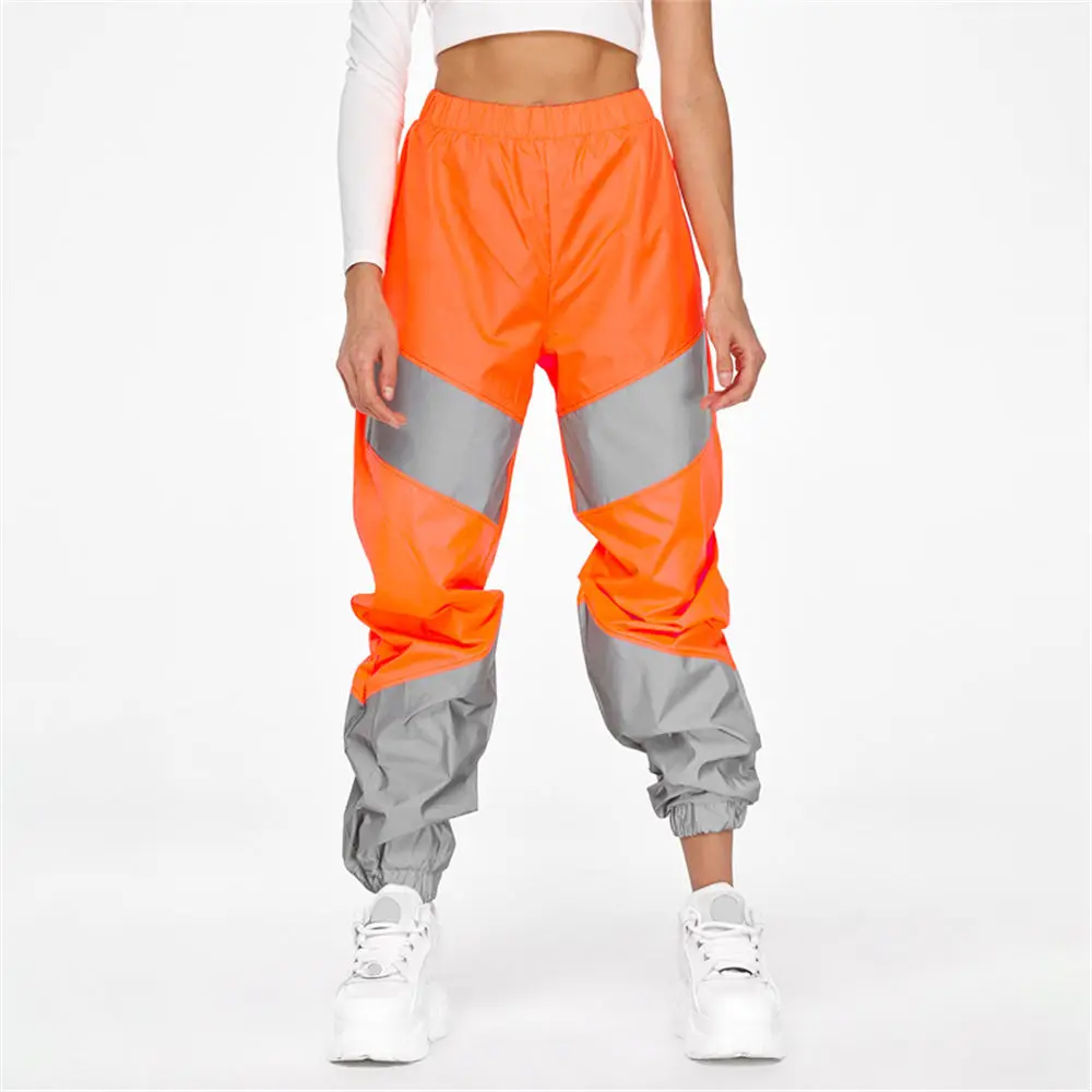 

Women Hip Hop Pants Sexy Reflective Hippie Trousers Wide Leg Summer Streetwear Night Jogger Sweatpants
