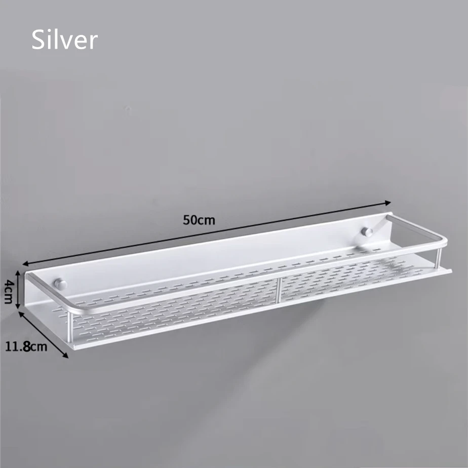 

AOLEBEI серебристая алюминиевая полка для ванной
