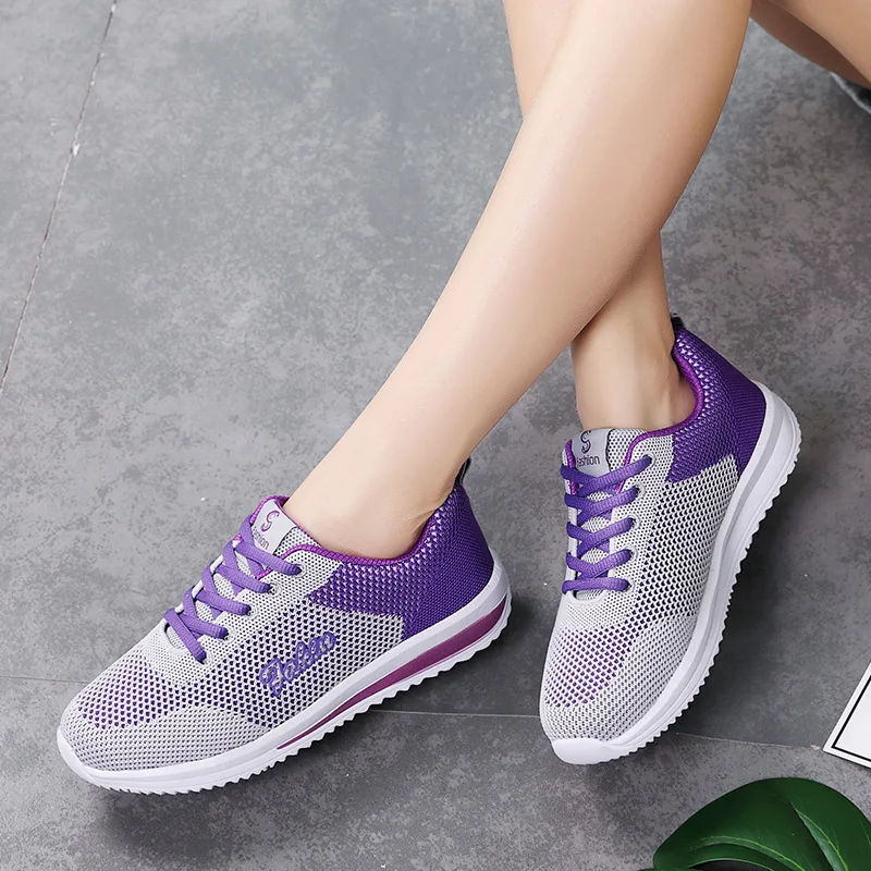 

Running Shoes 2021 New Lightweight Ladies Mesh Shoes Breathable Lace-up Sneakers Brand Outdoor Fitness Shoes Fashion Sport Shoes