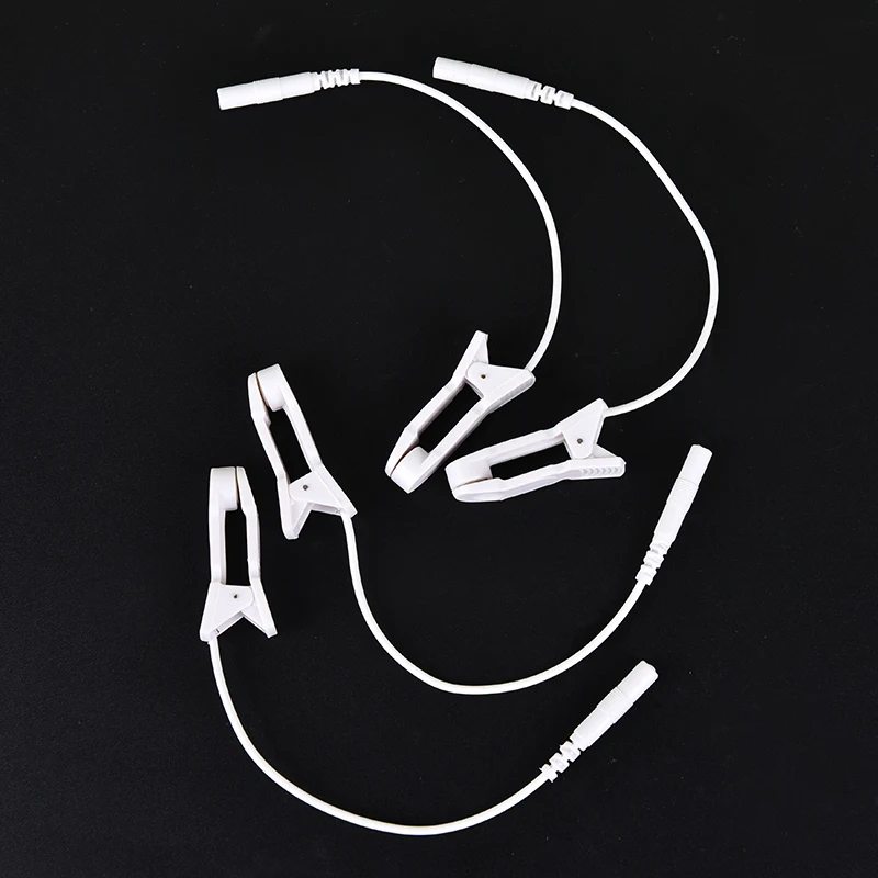 

2pcs Electrode Ear Clips Breast Nipple Ear Pain Relief Clip Tens Electrode Lead Wire Connecting Cable Sleeping Aids Earclips