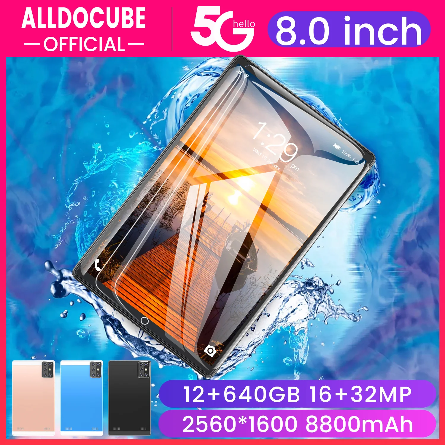 Cheap Pad K20 Tablet PC Send Keyboard 8Inch Google Play 8800mAh 5G 12Core GPS WPS Office 12GB RAM 512GB ROM Dual SIM Tablette | Компьютеры