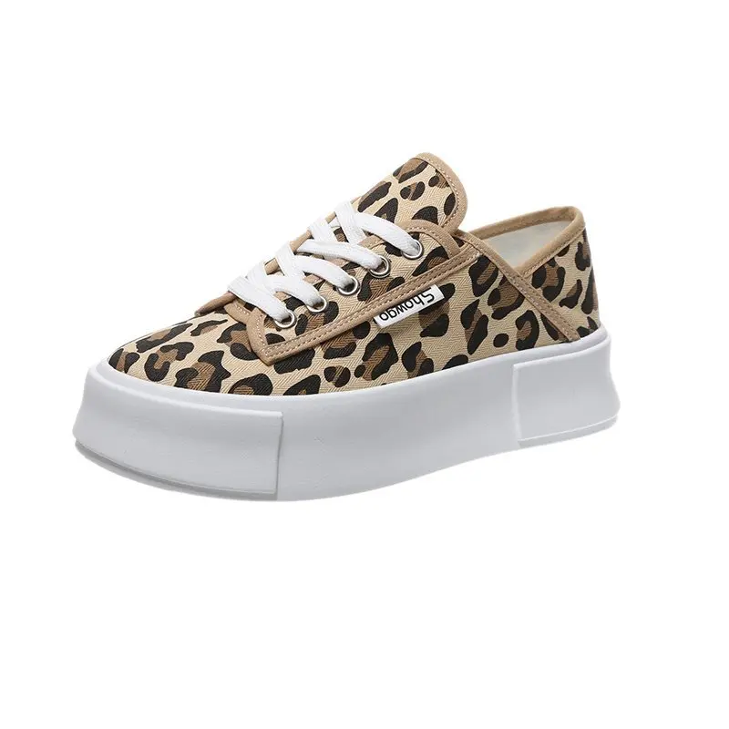

Canvas Shoes Women's 2022 New Sports Casual Ins Flat Shoes Thick Soles Spring And Autumn Leopard Print Thin Women Shoes