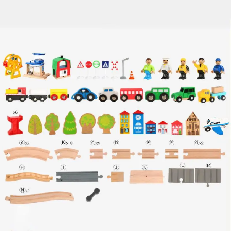 Деревянная железная дорога Железнодорожный Детский комплект гараж для Voiture