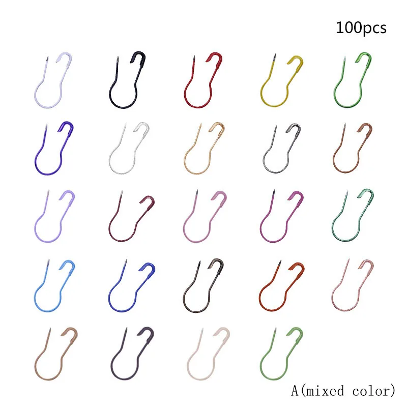 300pcs/Box Multi Color Gourd Shape Safety Pins Metal Clips For Knitting Stitch Marker Tag Pin DIY Craft Sewing Accessories | Дом и сад