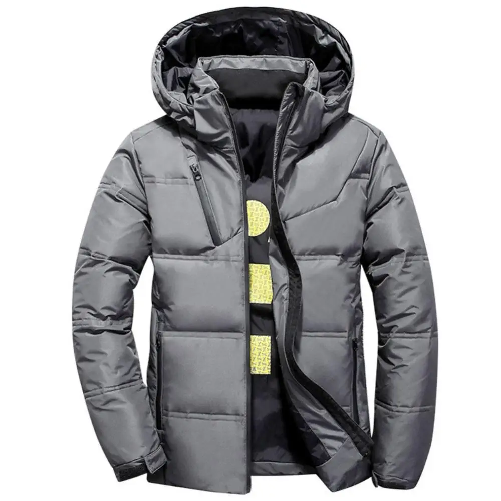 Men Outwear Coat Winter Autumn Thicken Padded Down Jacket Hooded Slim-Fit Short Down Jacket Warm Thicken Hooded Thick Warm Coat