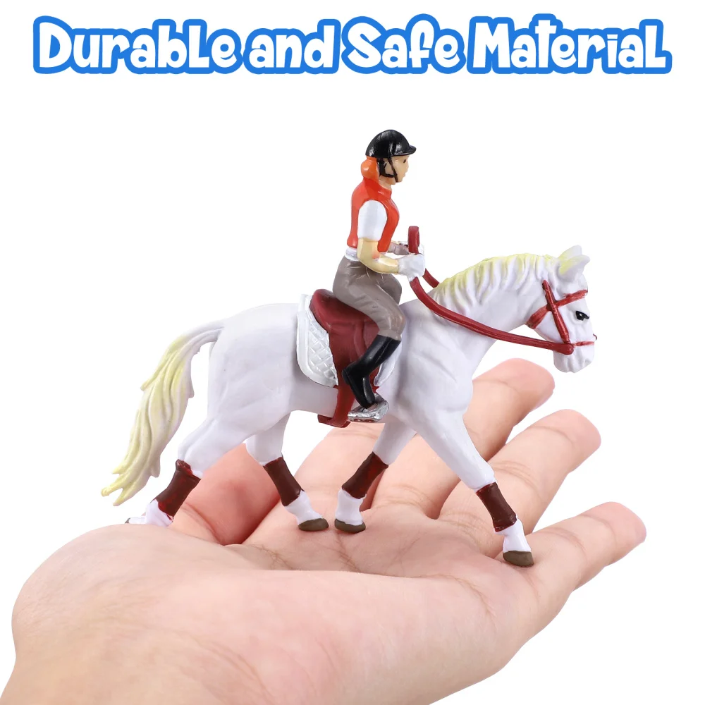 

iBaseToy Animal Farm Playset Farming Tools Model Farm Animal Figures House Livestock Barn Cow Shed Horse Stable Tractor