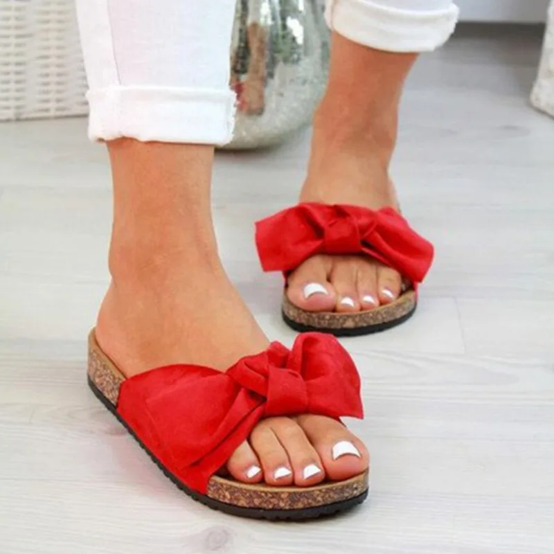 

Fashion Sandals Shoes Women Bow Summer Sandals Slipper Indoor Outdoor Flip-flops Beach Shoes Female Slippers