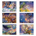 Алмазная живопись 5D сделай сам, мультяшная вышивка, квадратная Круглая Мозаика из страз, единорог, девушка, Бабочка, вышивка крестиком, украшение для дома