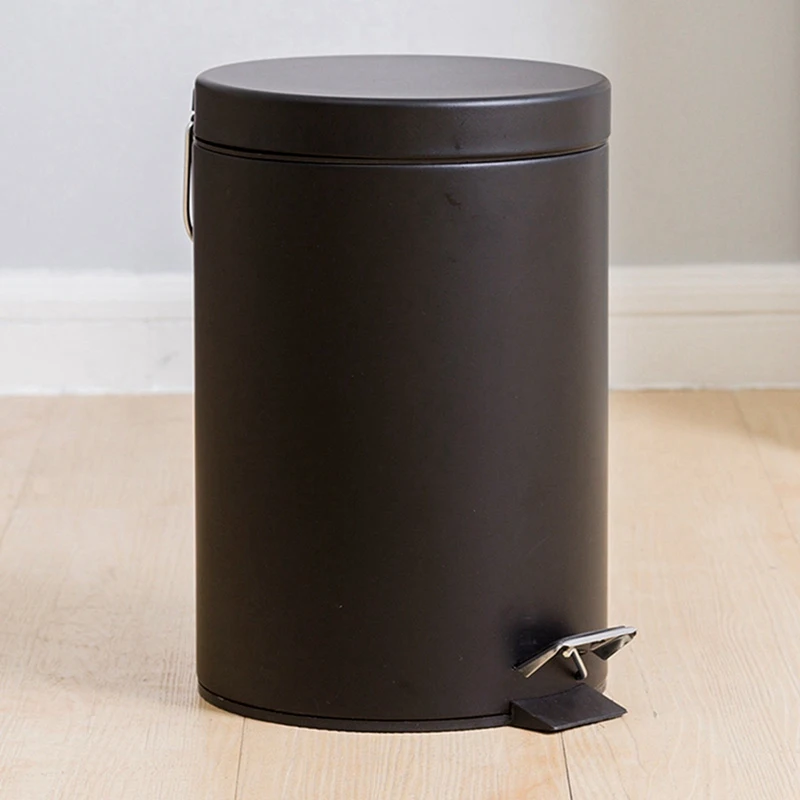 

1Pcs Trash Can 7 Liter Trash Can Iron Pedal Cylinder with Cover & 1Pcs Metal Wall Mounted Hanging Seasoning Spice Rack