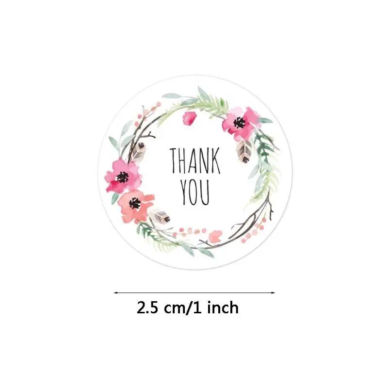 500 шт./рулон 6 стилей с цветочным рисунком Спасибо наклейки Рождество Скрапбукинг