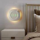 Светодиодные часы ночник Настенный светильник цифровой дисплей 5 в 360 градусов USBAAA батарея PIR датчик движения часы для дома спальни светильник s