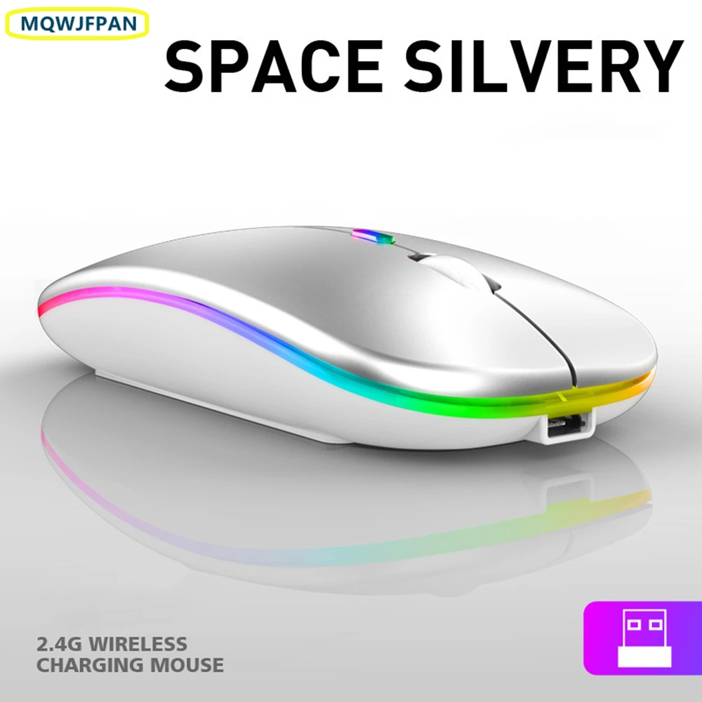 

New Wireless Mouse Bluetooth RGB Rechargeable Mouse LED Backlit Ergonomic Computer Gaming Mice For PC Laptop Fast delivery