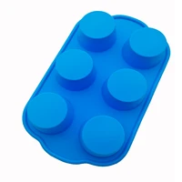 high temperature resistant silicone double ears 6 holes round flower cake mold jelly pudding ice tray mould diy baking tool