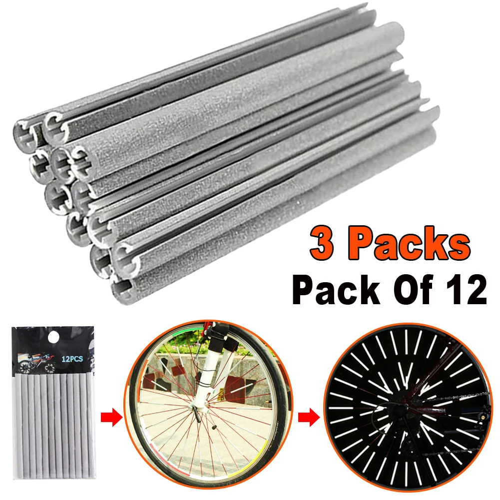 

36Pcs Bike Bicycle Wheel Spokes Reflective Sticker Tube Warning Safety Light DIY Cycling Reflector Reflective Tubes Hot Sale