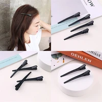 hot 10 pcslot diy black metal single prong hairstyle alligator hair clips large barrettes headwear styling tools for women