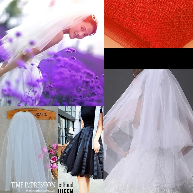 

Hard Tulle Fabric Sewing Wedding Dress DIY Princess Dresses Clothing Decoration Solid color Mesh Fabric by the meter