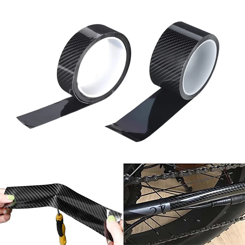 Bicycle Stickers Bike Frame Protection Tape Surface 5D Carbon Fiber Anti-scratch Bicycle Front Fork Protector Film Tool