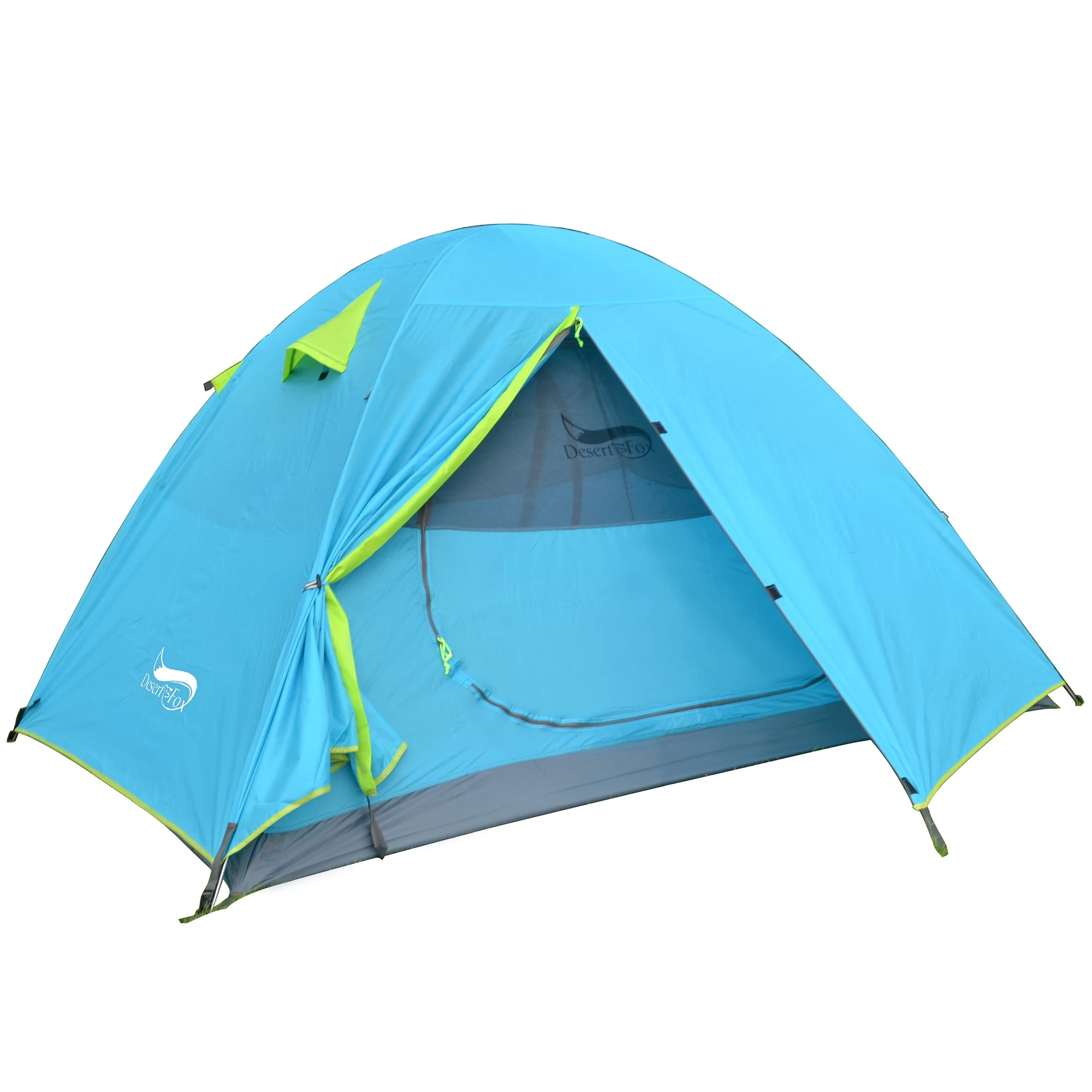 1 person tent blue Desert&Fox туристическая палатка, легкая палатка для 1-3 человек, двухслойная Водонепроницаемая Портативная Алюминиевая палатка для путешествий - Цвет: 1 person tent blue