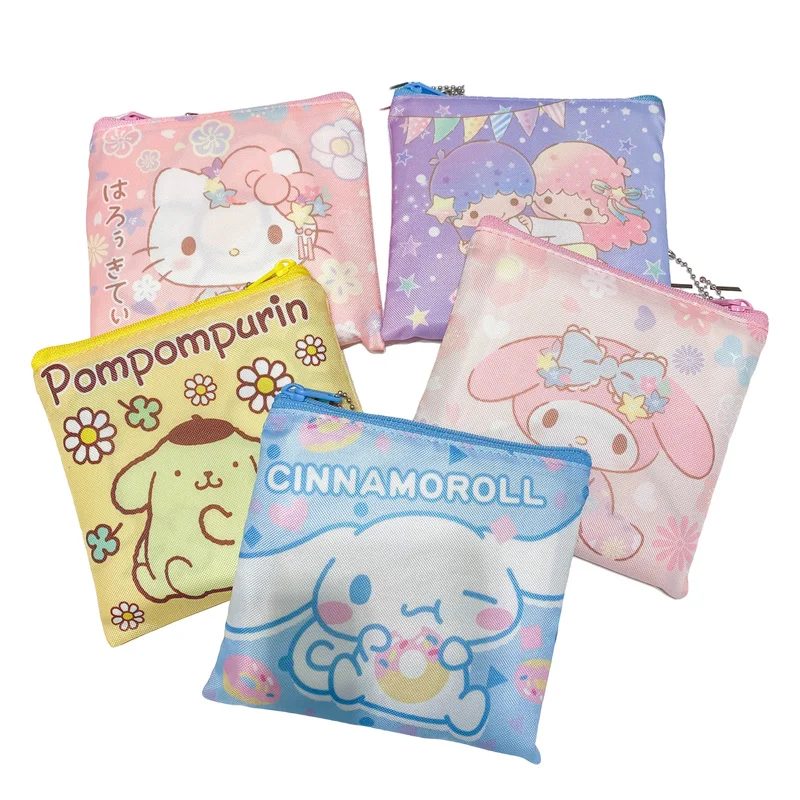 

Anime Melody Purin Dog KtCat Cinnamoroll Little Twin Stars Cartoon Cute Toys High-capacity Shopping Bag Kawaii Fold Portable Bag