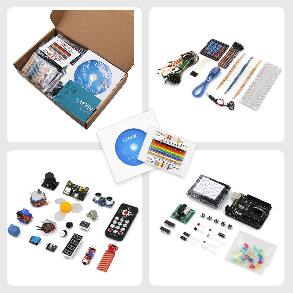 LAFVIN для проекта UNO R3 полный стартовый набор с учебным пособием Arduino бумажной