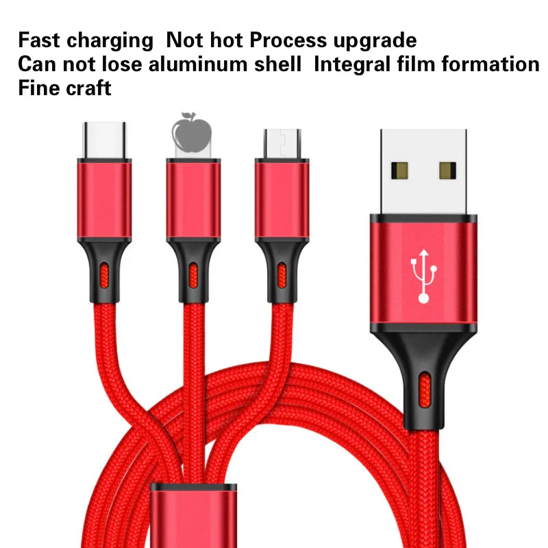 USB кабель для iPhone XS X 8 7 6 зарядное устройство 3 в 1 микро USB кабель для Android USB TypeC кабели для мобильных телефонов для samsung S9